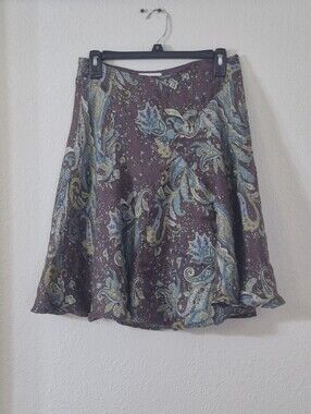 Worthington Paisley Skater Skirt in Purple and Blue